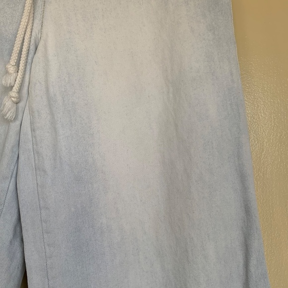 Kancan Estilo Light Acid Wash Jeans 5/26 Wide Leg Elastic Drawstring Waist Crop - Picture 6 of 16